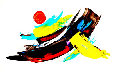 Wall Mural - Abstract modern art, acrylic painting.
