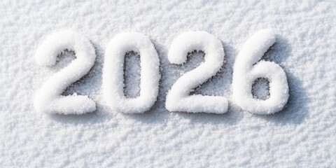 Poster - Minimalist New Year 2026 Aesthetic Fresh Snow Texture for Seasonal Branding and Marketing - Inspiring Beginnings in Modern Business and Digital Campaigns