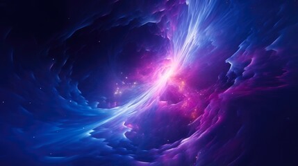 Wall Mural - vortex of cosmos: abstract bright cosmic background of neon glowing twisted lines in motion, swirls 