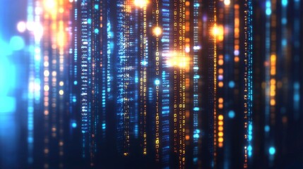 Fototapete - Dynamic visual representation of data streams in a futuristic digital environment