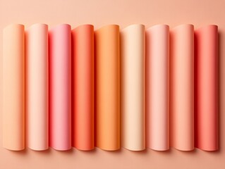 Aufkleber - Gradient Color Roll Display Soft Pastel Paper Compositions for Creative Branding - Artistic Content and Engaging Visual Marketing in Modern Design