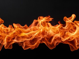 Aufkleber - Dynamic Flame Spread Vibrant Ember Waves with Heat Distortion on Black - Visual Energy Content for Tech Marketing and Elemental Creative Solutions