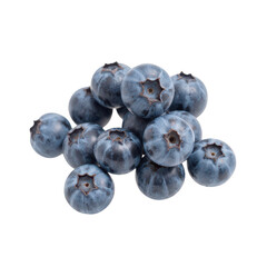 Fototapete - Fresh blueberries on white background, vibrant blue color, healthy snack, ideal for recipes or nutrition themes. Isolated on white background or PNG