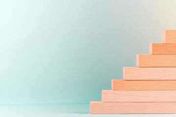Poster - Modern Gradient Financial Visualization Ascending Wooden Bars on Abstract Background - Business Innovation and Growth Analytics for Professional Marketing Strategies