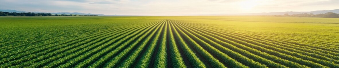 Leinwandbilder - Green Horizon Modern Hydroponic Greenhouse Rows with Robotic Crop Tenders - Sustainable Agriculture 4.0 for Innovative Commercial Farming Efficiency