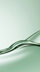 Poster - Minimalist Fluid Dynamics in Glass Artwork Sleek Green Curves for Modern Interior Design and Luxury Spaces - Elevate Contemporary Aesthetic through Sculptural Elegance