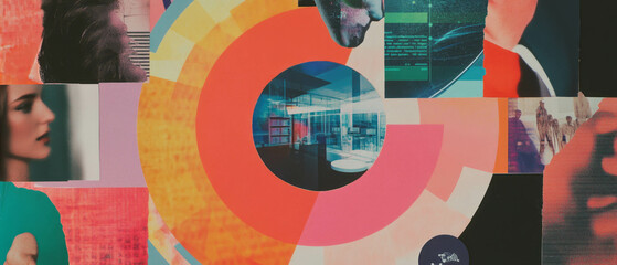 Poster - Exploration of innovation through a minimalistic mixed media collage