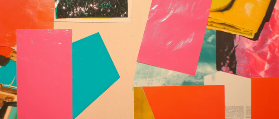 Poster - Exploring the playful dynamics of minimalistic Constructivist collage art with geometric shapes