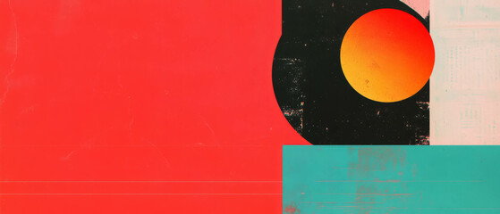 Poster - Geometric scrapbook collage with vibrant textures and gradients showcasing artistic creativity