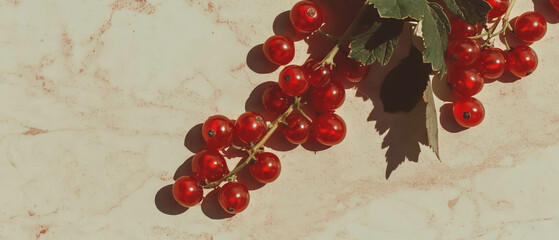 Aufkleber - Delicate arrangement of currants on a neutral backdrop in a scrapbook composition