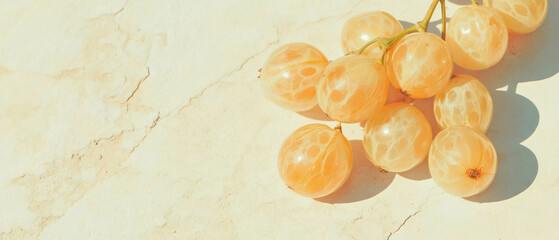 Aufkleber - Minimalistic scrapbook composition featuring gooseberries on textured background