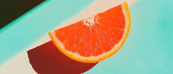 Poster - Minimalistic scrapbook composition showcasing halved tangerine with delicate textures