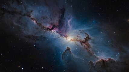 Wall Mural - stunning view of a cosmic nebula in deep space featuring vibrant colors and star formations