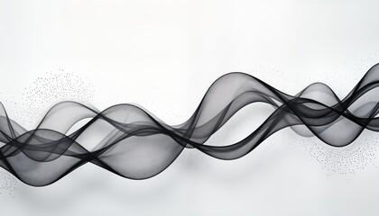 Poster - abstract dynamic wave design. futuristic black wavy lines against white background. complex structur
