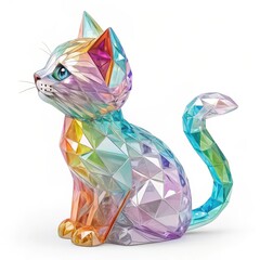 Canvas Print - Crystal Kitten on a white background