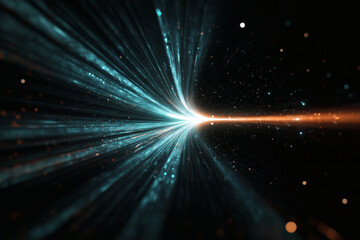 streaks of light converge into a radiant horizon.