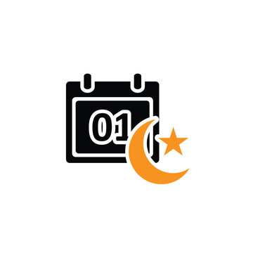 Ramadan icon. ramadan calendar vector. for the time and date in the holy month. events, iftar together, recitation time, sahur. Solid design style