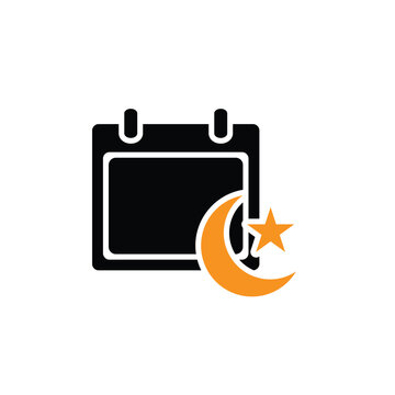 Ramadan icon. ramadan calendar vector. for the time and date in the holy month. events, iftar together, recitation time, sahur. Solid design style