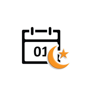 Ramadan icon. ramadan calendar vector. for the time and date in the holy month. events, iftar together, recitation time, sahur. Mixed design style