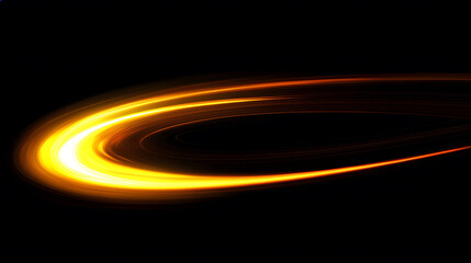Fototapete - A glowing, curved light trail against a dark background, evoking a sense of motion and energy