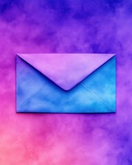 Aufkleber - colorful gradient envelope on vibrant abstract background in shades of purple, pink, and blue for cr