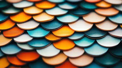 Aufkleber - Vibrant Colorful Textured Background with Blue, Orange, and Cream Scales for Design and Art Projects