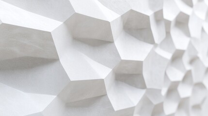 Aufkleber - Textured White Wall with Geometric Patterns and Dimensional Waves for Modern Interior Design