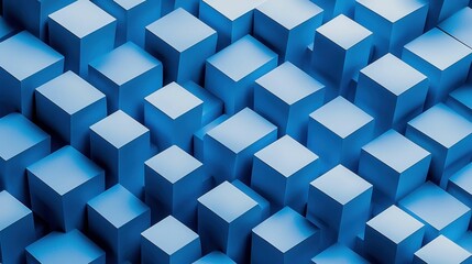 Poster - Abstract Blue Cube Pattern for Modern Design Projects and Backgrounds