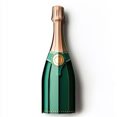 Paper art champagne bottle design, isolate on white background