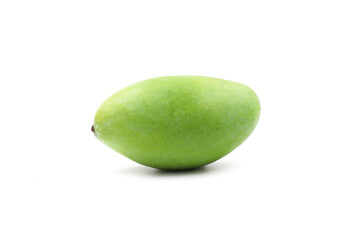 Poster - fresh green mango fruit isolated on white background.Fruits of Thailand.