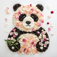 Canvas Print - Panda Composed of Flower Petals