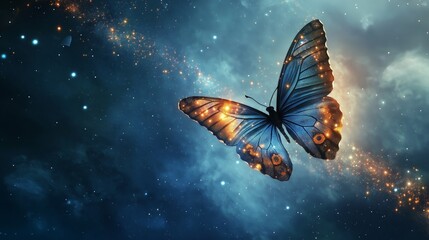 Wall Mural - Cosmic Butterfly Nebula Art