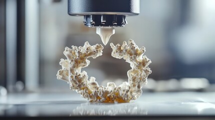 Poster - 3d printer creating jewelry, demonstrating how the technology is used for precise and intricate desi