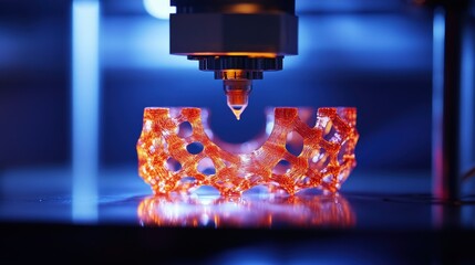Poster - 3d printer creating jewelry, demonstrating how the technology is used for precise and intricate desi