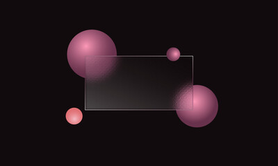 Wall Mural - Glasmorphism style website page template.