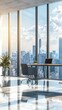 © Kitta Studio - Modern Office Interior with City View and Natural Light Streaming In