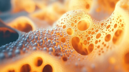 Poster - 3d render of particles forming intricate patterns like fractals, dynamically shifting and pulsing wi