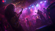 © Ivanesia - A vibrant concert scene with musicians performing on stage amidst an energetic crowd.