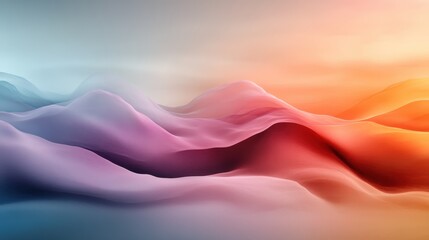 Wall Mural - This mesmerizing abstract landscape showcases smooth, flowing mountains in a spectrum of colors, evoking feelings of tranquility and wonder in the viewer's mind.