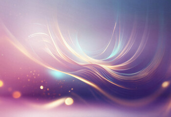 Aufkleber - Abstract sci-fi background featuring a double exposure effect.  Glowing, pastel-colored waves and light streaks create a dreamy, ethereal atmosphere.