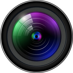 Poster - Camera photo lens, 3d icon.