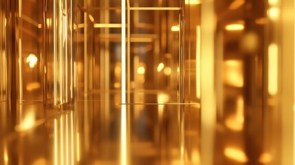 Poster - polished gold mirror effect, reflecting soft light and creating a rich and sophisticated ambiance