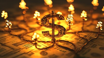 Poster - A professional diagram for finance strategy analysis, showing how businesses grow with strategic investments,