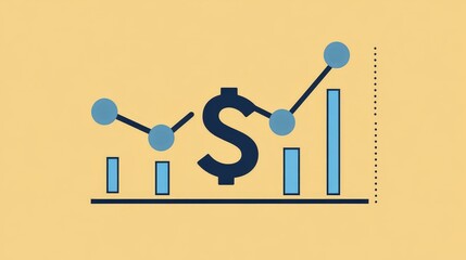Aufkleber - A professional financial report showcasing a line graph and a dollar symbol that represents growth over time, with clear strategic analysis and investment performance metrics