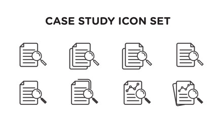 search result icon. research report analyse line sign. analytics case study outline vector symbol wi