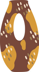 Poster - Brown and yellow ceramic vase with abstract pattern adding a touch of modern elegance to home decoration, perfect for creating a cozy and stylish atmosphere