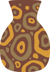 Poster - Brown ceramic vase with abstract pattern showing concentric circles, suitable for interior design and home decoration, representing craftsmanship and elegance