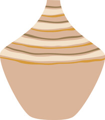Poster - Beige vase featuring elegant stripes enhances any home, infusing modern sophistication and style into interior design while serving as a stunning decorative element