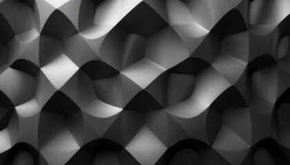 Poster - Abstract geometric 3d pattern of black and white curved surfaces
