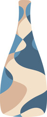 Poster - Stylish ceramic vase with an abstract blue and beige pattern adds a touch of modern art to home decor, creating a unique and visually appealing centerpiece